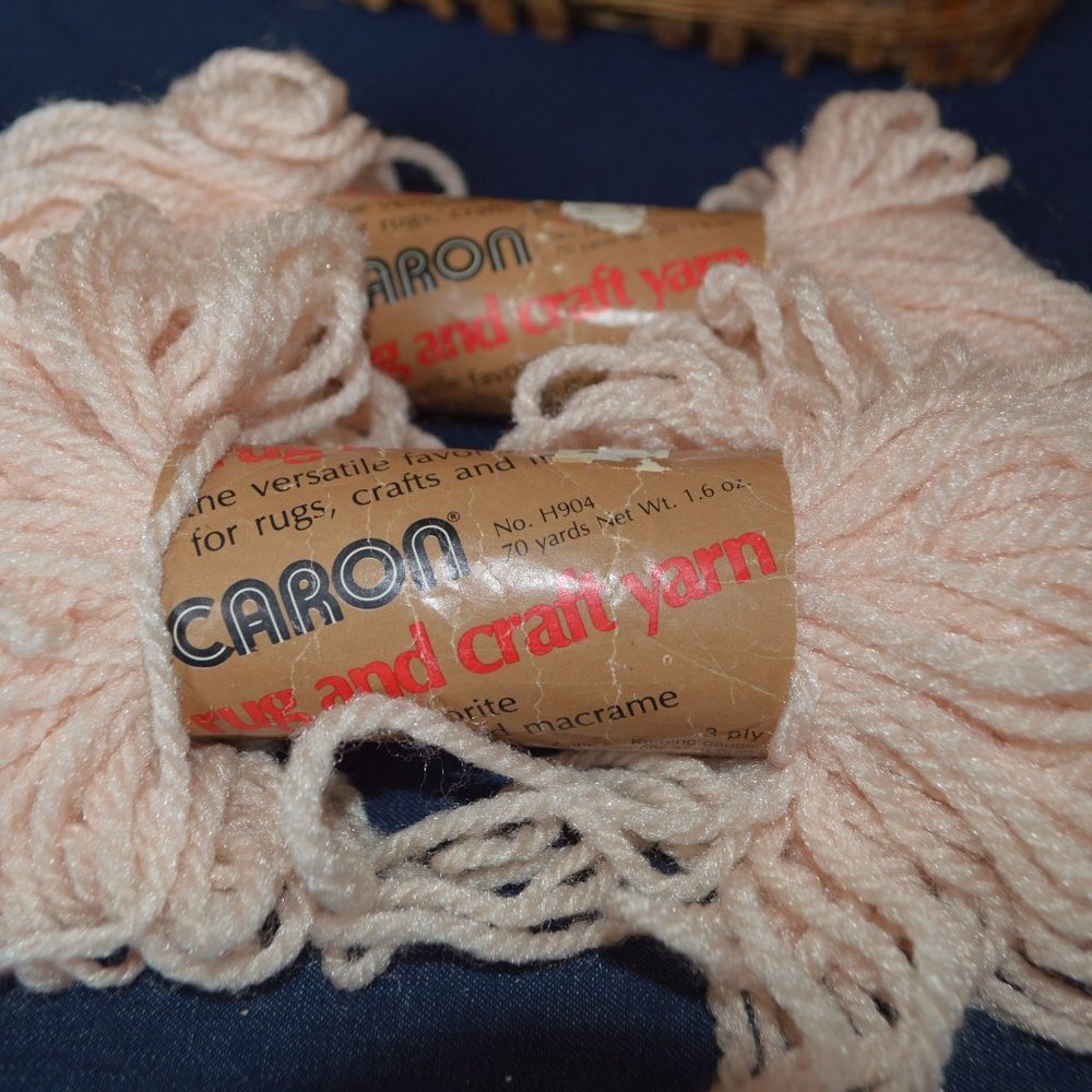Vintage Caron Rug & Craft Yarn - 2 Skeins - Flesht